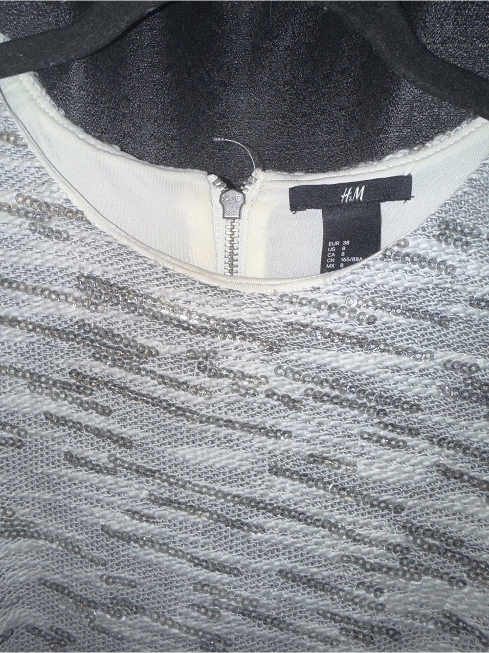 H&M Light Gray and Silver Sparkle Knit Fit-and-Flare Dress - Picture 4 of 11